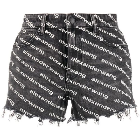 Women's Alexander Wang Bite Logo shorts in grey - Picture 1 of 2